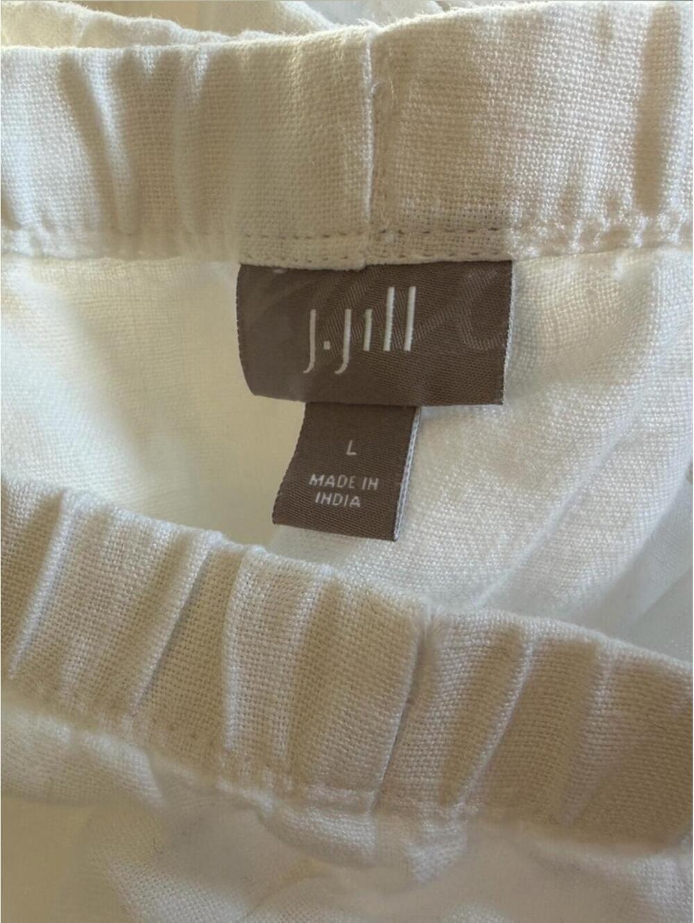 J Jill White Wide Leg 100% Linen Blend Pants 38" waist